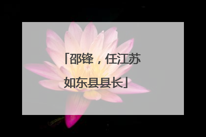 邵锋，任江苏如东县县长