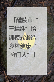 醴陵市“三精准”培训模式锻造乡村健康“守门人”