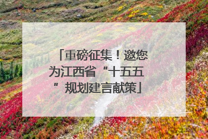 重磅征集！邀您为江西省“十五五”规划建言献策