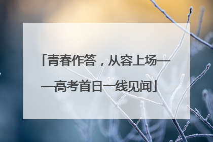 青春作答，从容上场——高考首日一线见闻