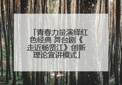 青春力量演绎红色经典 舞台剧《走近杨贤江》创新理论宣讲模式
