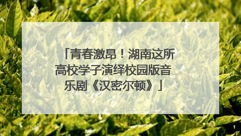 青春激昂！湖南这所高校学子演绎校园版音乐剧《汉密尔顿》