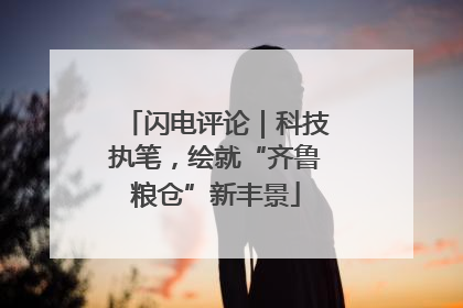 闪电评论｜科技执笔，绘就“齐鲁粮仓”新丰景