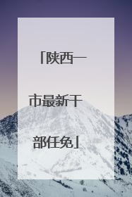 陕西一市最新干部任免