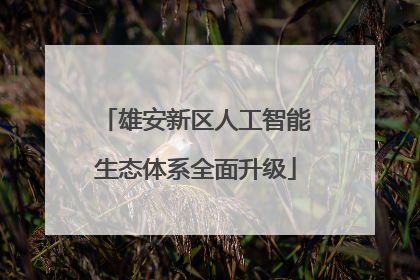 雄安新区人工智能生态体系全面升级