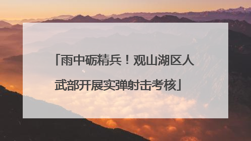 雨中砺精兵！观山湖区人武部开展实弹射击考核