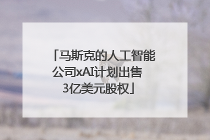 马斯克的人工智能公司xAI计划出售3亿美元股权
