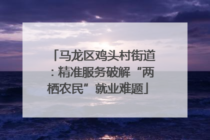 马龙区鸡头村街道：精准服务破解“两栖农民”就业难题