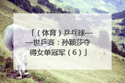 （体育）乒乓球——世乒赛：孙颖莎夺得女单冠军（6）