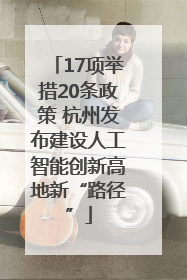 17项举措20条政策 杭州发布建设人工智能创新高地新“路径”