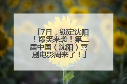 7月，锁定沈阳！爆笑来袭！第二届中国（沈阳）喜剧电影周来了！