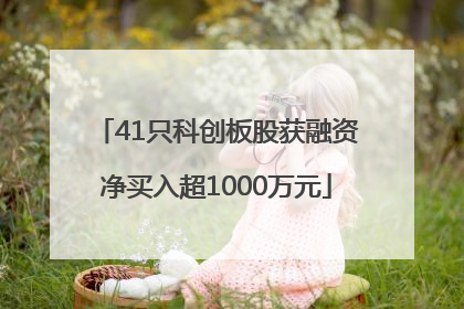 41只科创板股获融资净买入超1000万元