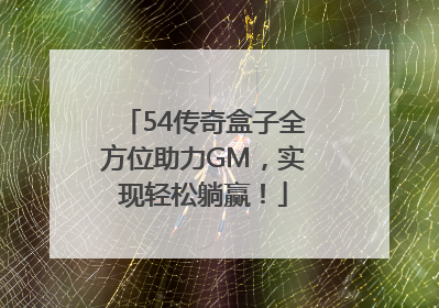 54传奇盒子全方位助力GM，实现轻松躺赢！