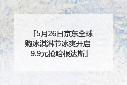 5月26日京东全球购冰淇淋节冰爽开启 9.9元抢哈根达斯