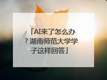 AI来了怎么办?湖南师范大学学子这样回答